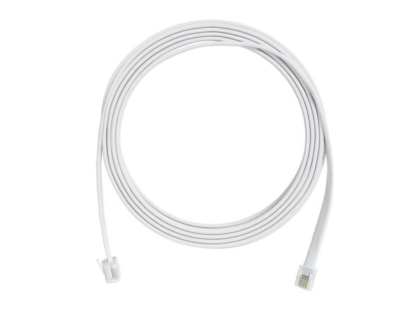 Kabel m/RJ10-kontakt, 12 m