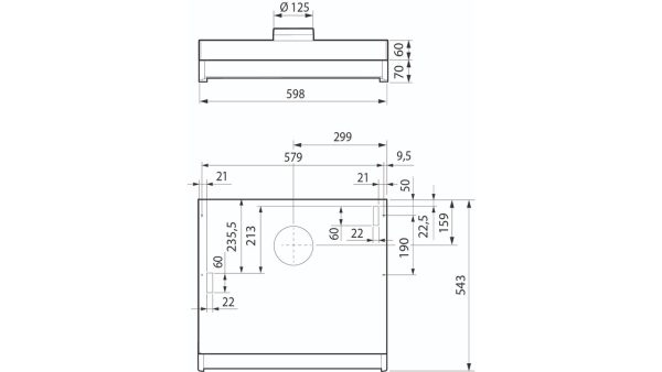 Monolit 60cm hvit EC 326901 målskisse